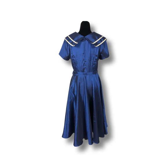 Vintage Blue Sailor Dress - Picture 4 of 8
